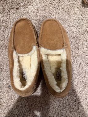 UGG Chestnut Suede Shearling-Lined Slippers